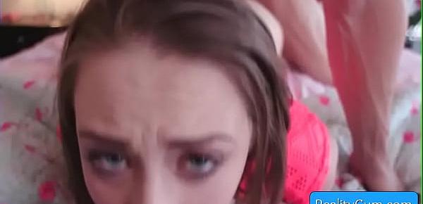  slutty teen blonde girl allie nicole get her juicy cunt drilled by huge cock from behind deep and hard